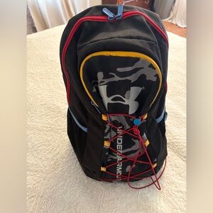 Under Armour Black Backpack with Red and Yellow Accents